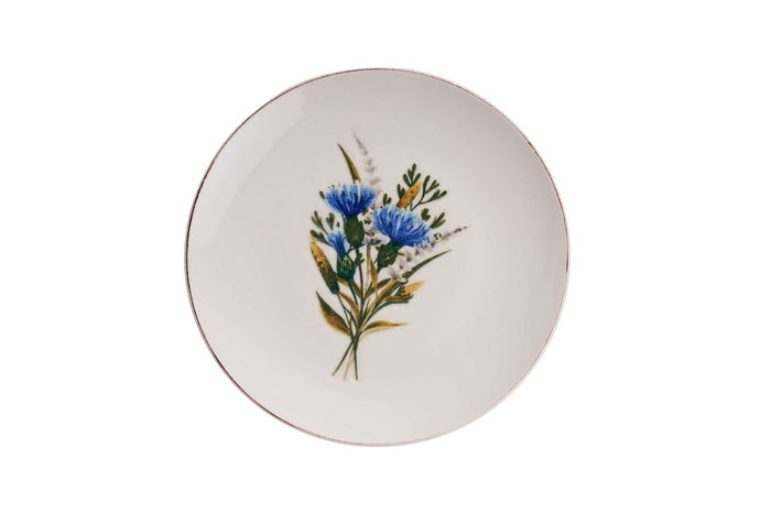 Hermia Juego de 6 Platos para Postre de Porcelana, 21x21 cm, Apto Lavavajillas y Microondas